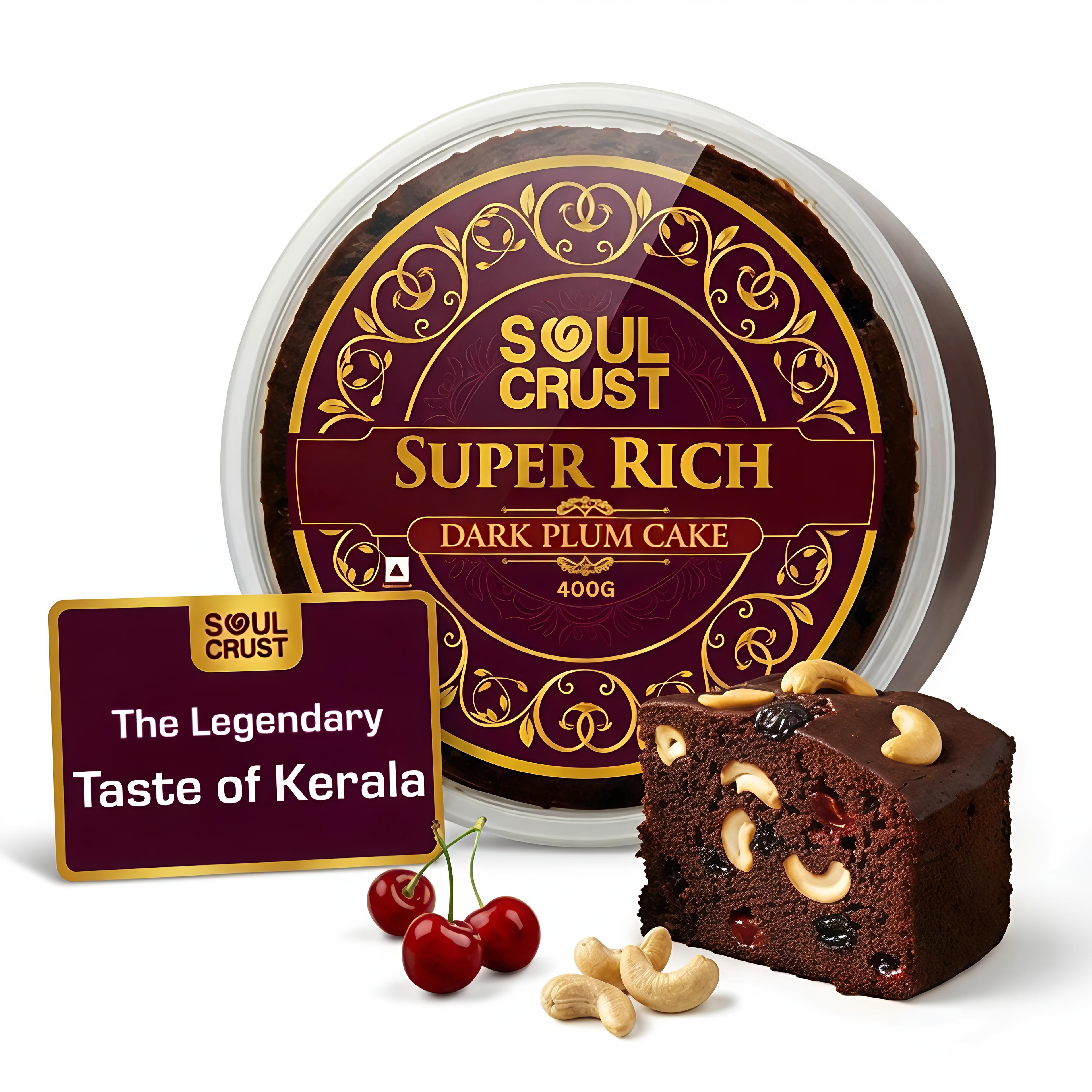Soul Crust Super Rich Dark Plum Cake - Authentic Kerala Christmas cake with rich dark texture
